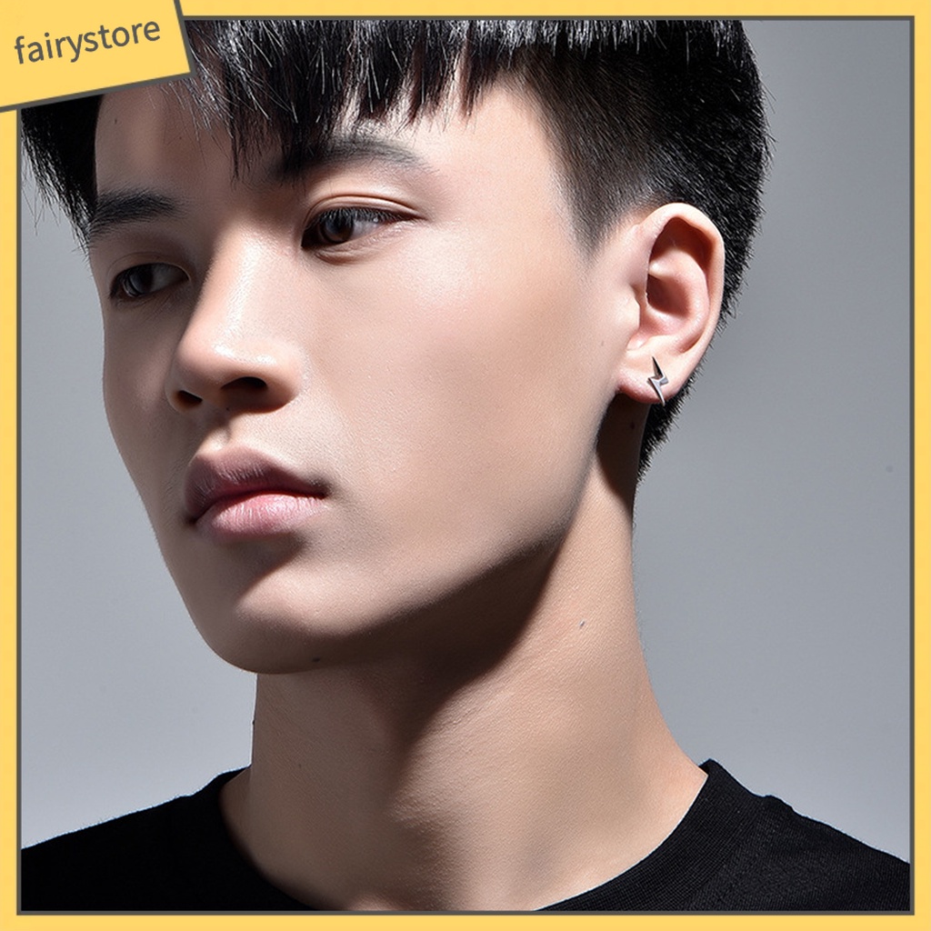 [FRO] 1 Đôi Bông Tai Nam Hình Học Ba Chiều Bằng Niken Cao Cấp Cá Tính