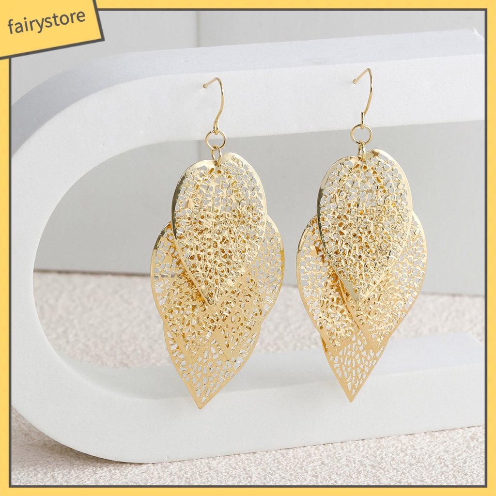 1 Đôi Bông Tai Tua Rua Mạ Điện Thời Trang Nữ Tính