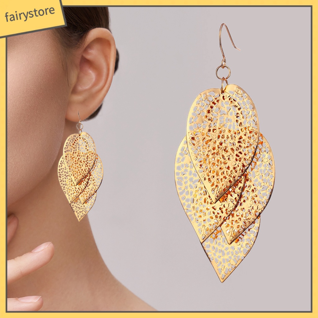 1 Đôi Bông Tai Tua Rua Mạ Điện Thời Trang Nữ Tính