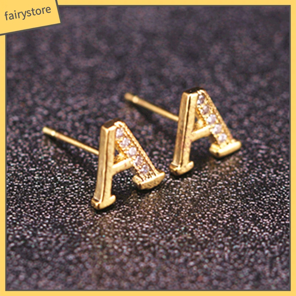 Bông Tai Hình 26 Chữ Cái Đính Đá Thời Trang Dành Cho Nữ