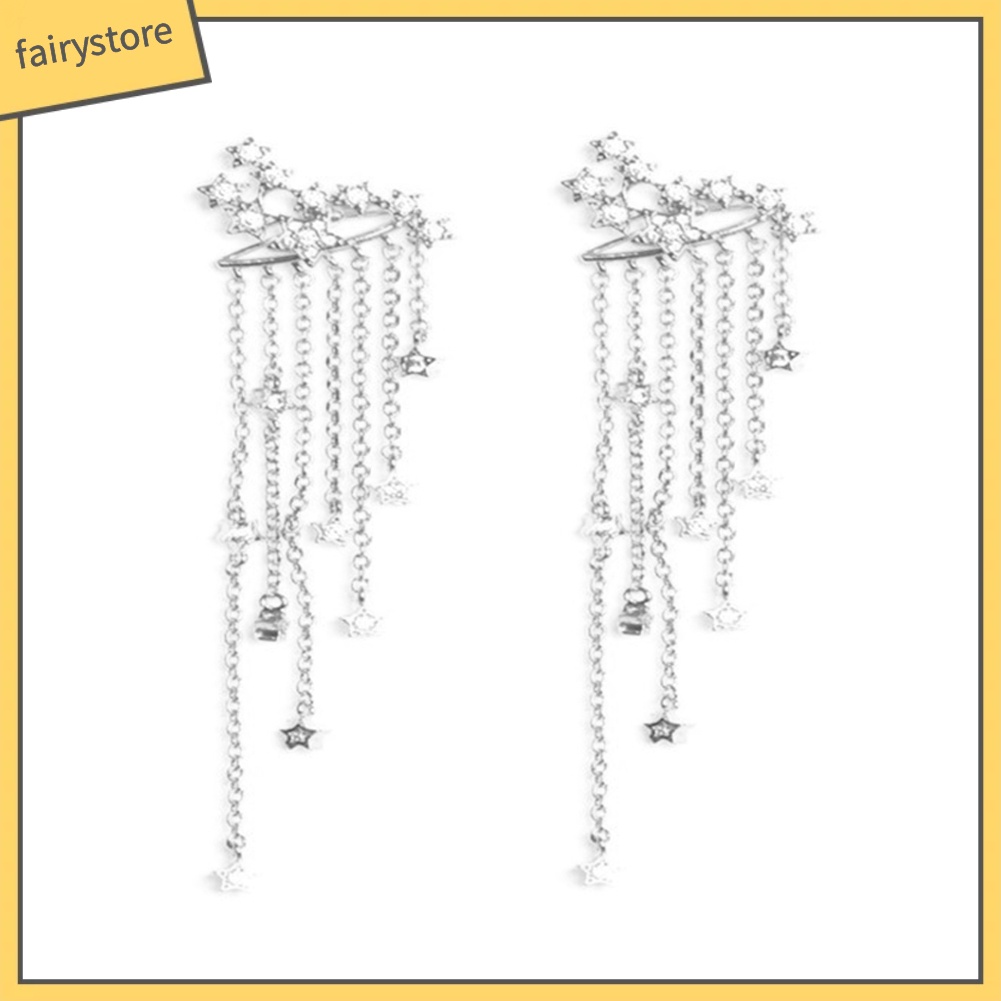 Khuyên Tai Tua Rua Hình Ngôi Sao Đính Đá Thời Trang Cho Nữ