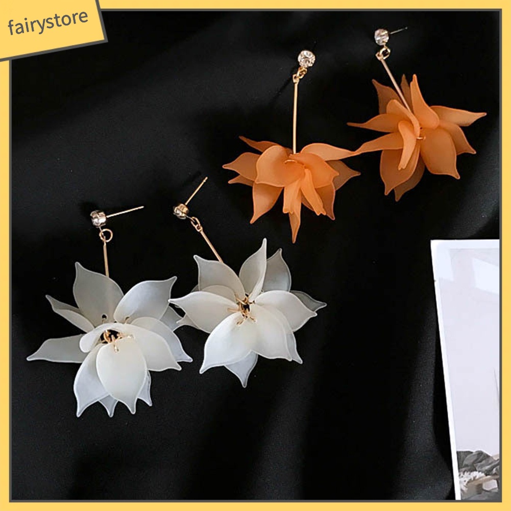 Bông Tai Hình Cánh Hoa Bằng Nhựa Resin Ngọt Ngào Cho Nữ