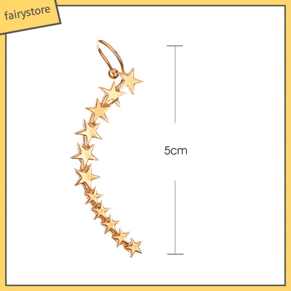 1 Chiếc Bông Tai Kẹp Hình Ngôi Sao Năm Cánh Trọng Lượng Nhẹ Chống Dị Ứng Dễ Phối Đồ Dành Cho Nữ