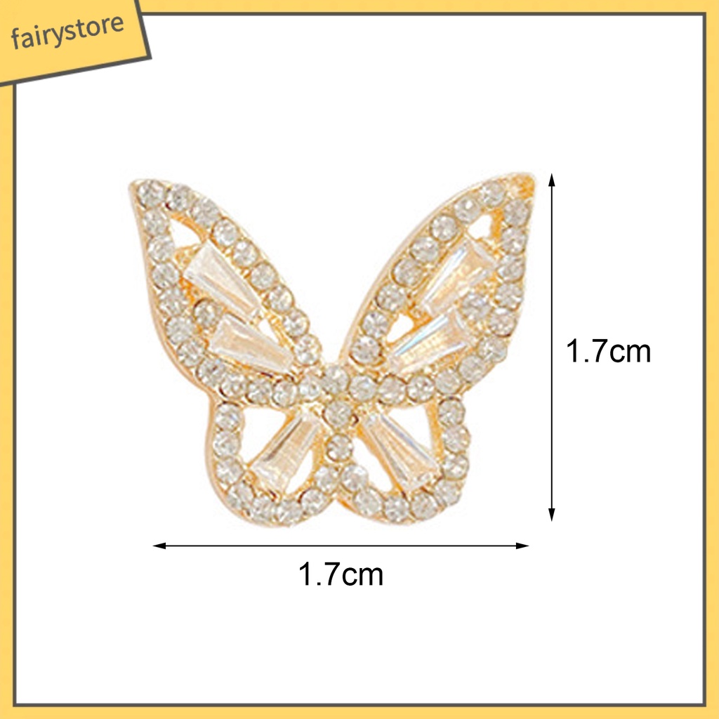 1 Đôi Bông Tai Hình Bướm Bằng Đồng Sáng Bóng Thân Thiện Với Làn Da Thời Trang Dành Cho Học Sinh