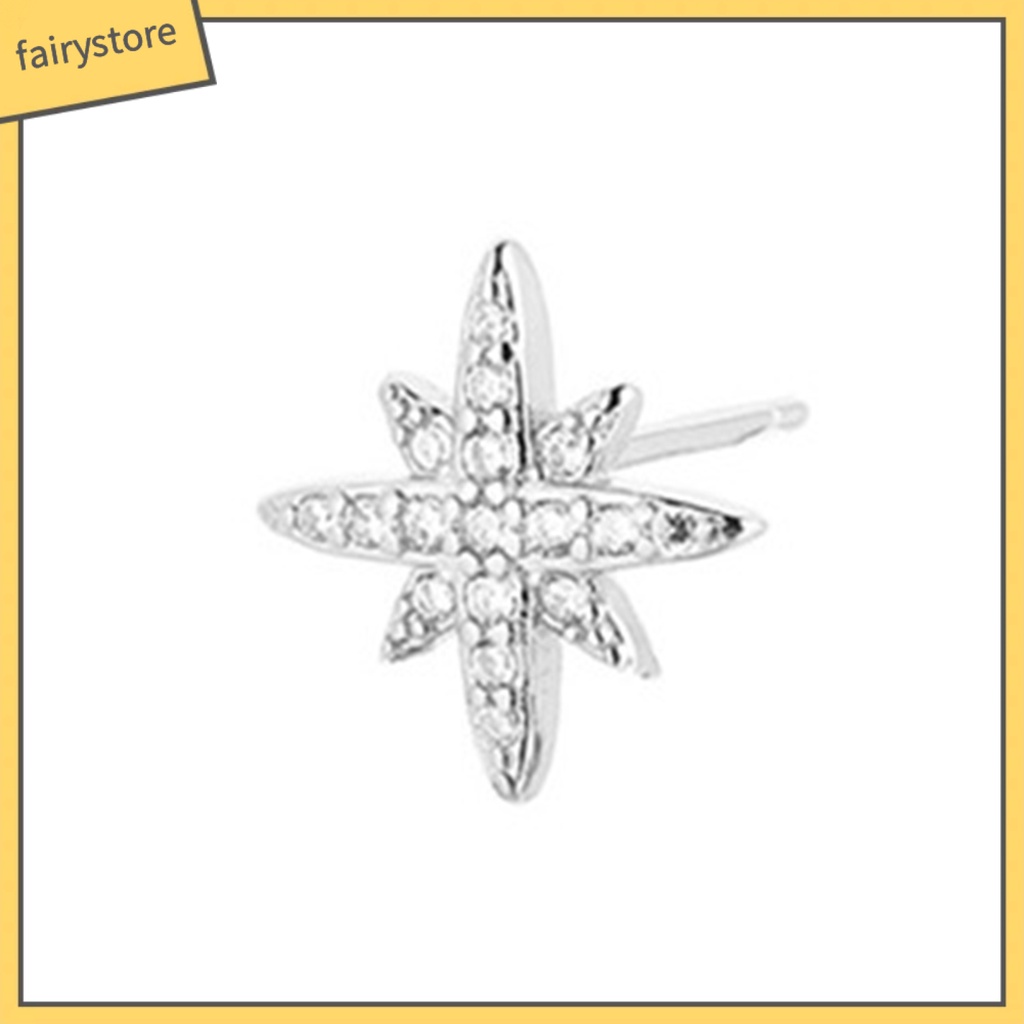 1 Bông Tai Hình Ngôi Sao / Bóng Tròn Đính Đá Phong Cách Hàn Quốc Dành Cho Nữ