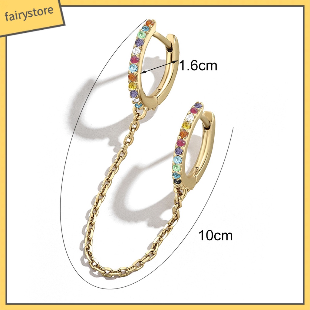 1 Khuyên Tai Chuỗi Đính Đá Lấp Lánh Thời Trang