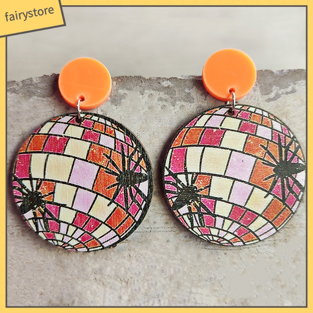 1 Đôi Bông Tai Hình Bí Ngô Hoạt Hình Phong Cách Vintage