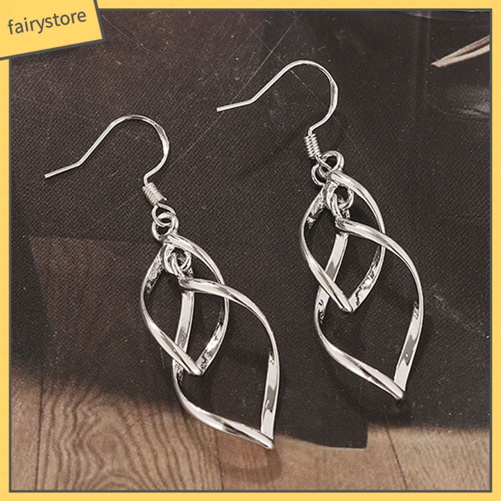 1 Đôi Bông Tai Móc Dạng Xoắn Phong Cách Bohemian Tinh Tế Lâu Trôi Thích Hợp Mặc Hàng Ngày