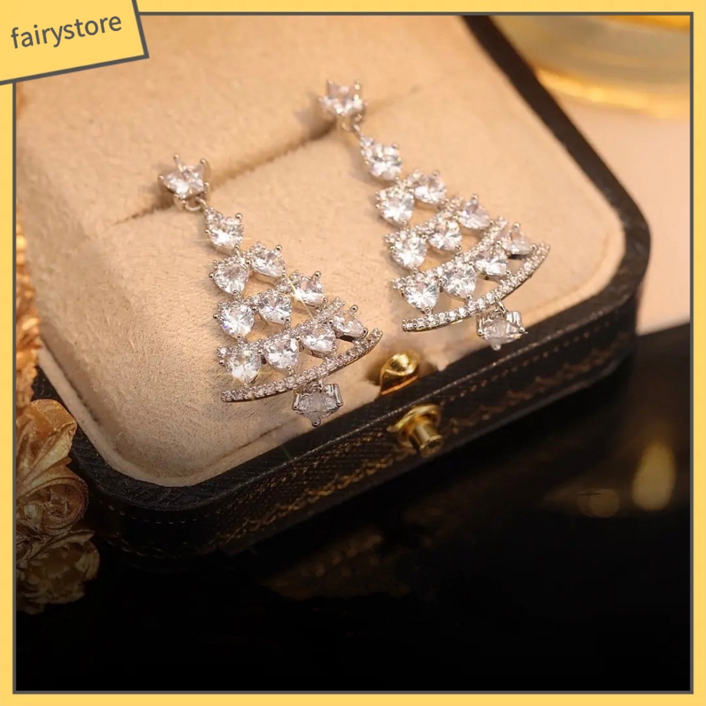 1 Đôi Bông Tai Hình Cây Thông Giáng Sinh Đính Đá Lấp Lánh Thời Trang Năm Mới Cho Nữ