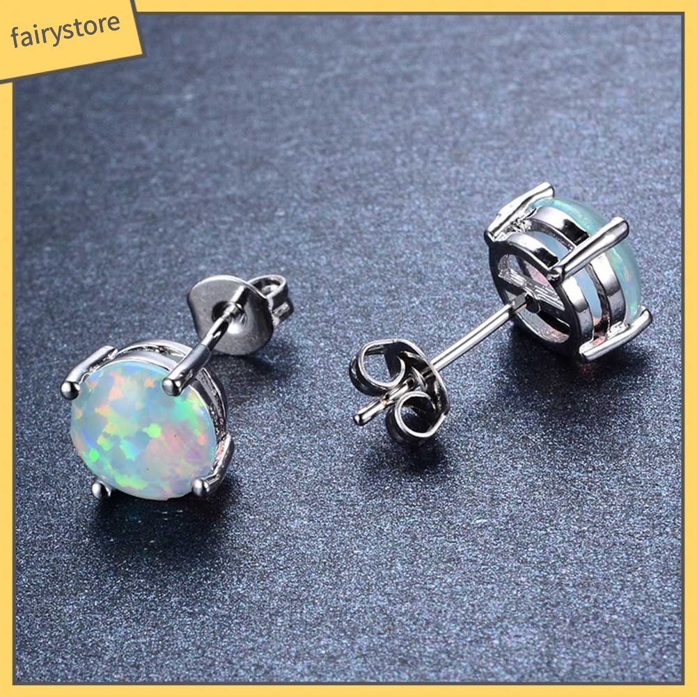 Khuyên Tai Đính Đá Opal Nhân Tạo Thời Trang Dành Cho Nữ