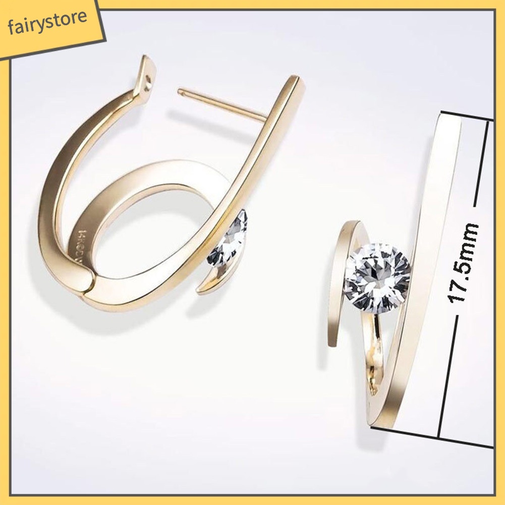 Bông Tai Tròn Đính Đá Zircon Thời Trang Dành Cho Nữ