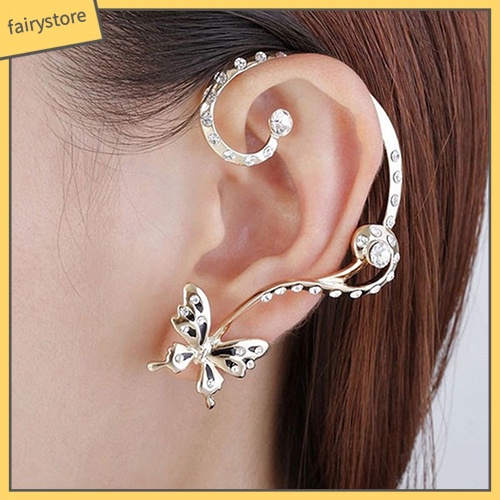 Khuyên Vành Tai Hình Bướm Đính Đá Thời Trang Cho Nữ
