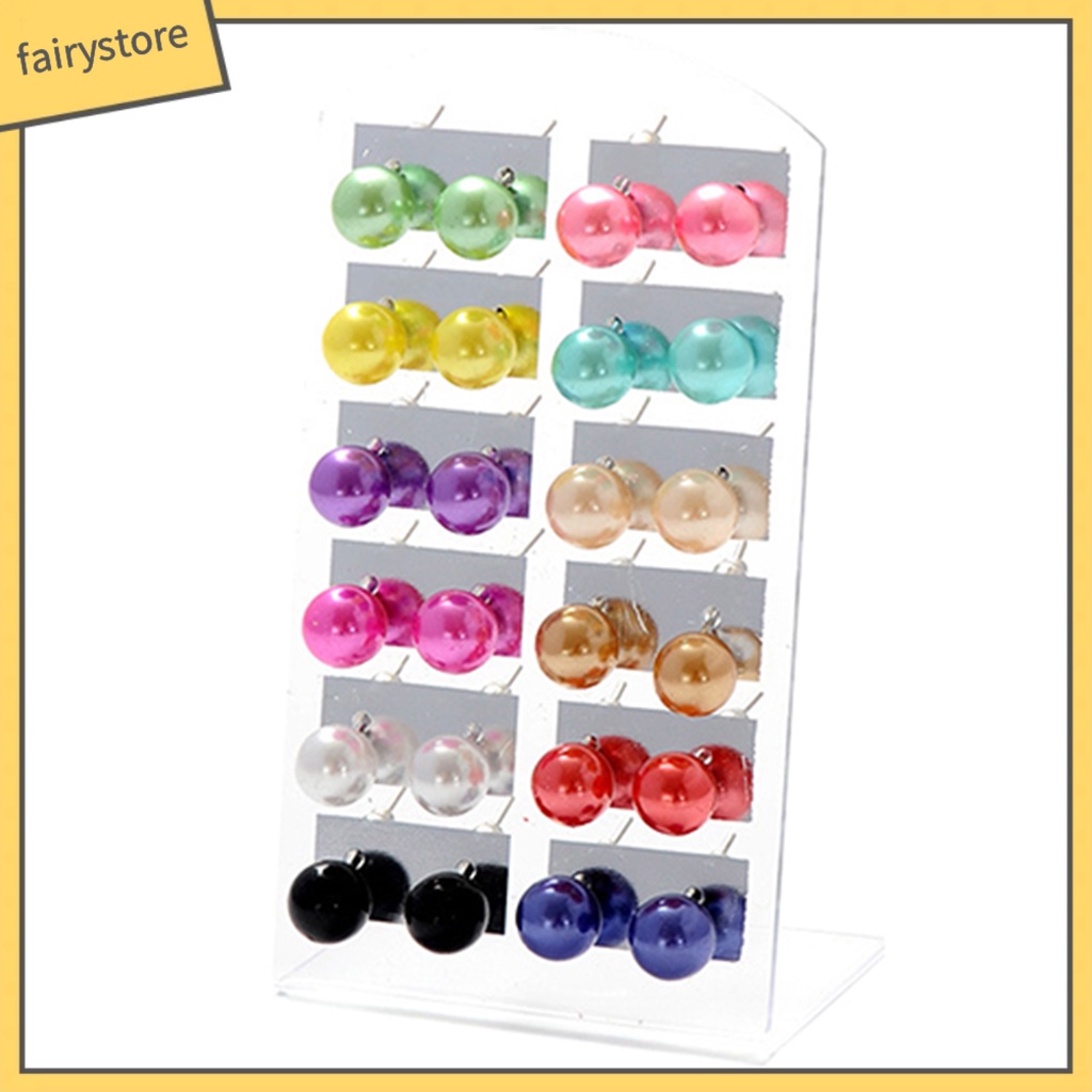 Set 12 Đôi Bông Tai Ngọc Trai Giả Thời Trang Cho Nữ