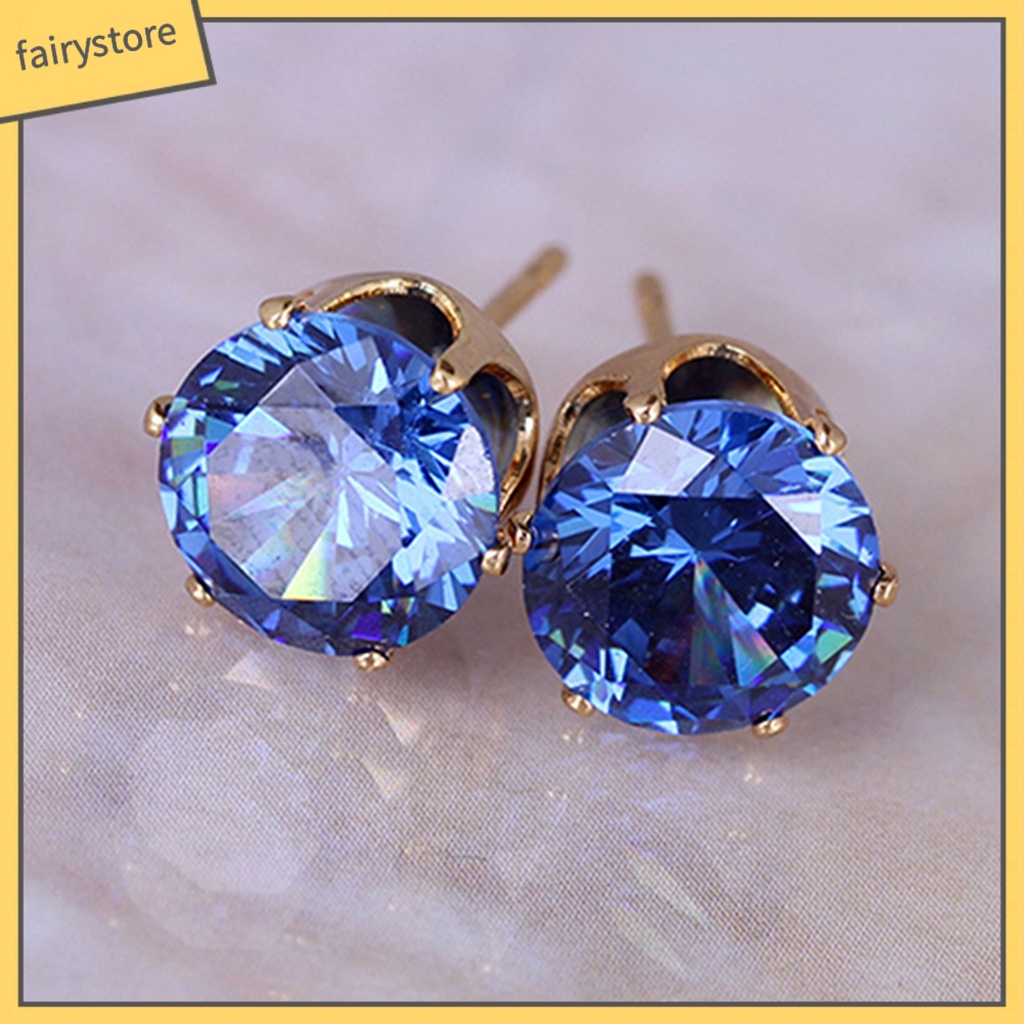 [FRO] Bông Tai Đính Đá Zircon Thanh Lịch Dễ Phối Đồ Tinh Tế