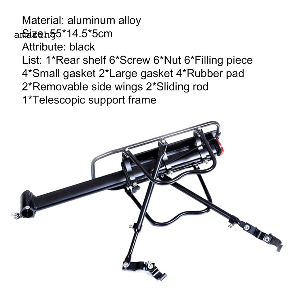 1 Bộ Giá Đỡ Hành Lý Trọng Lượng Nhẹ Dễ Lắp Đặt Cho Xe Đạp