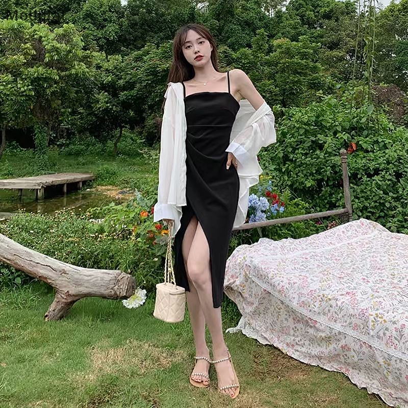 Mfc Đầm Midi Hai Dây Mỏng Mùa Hè Gợi Cảm Cho Nữ WTD