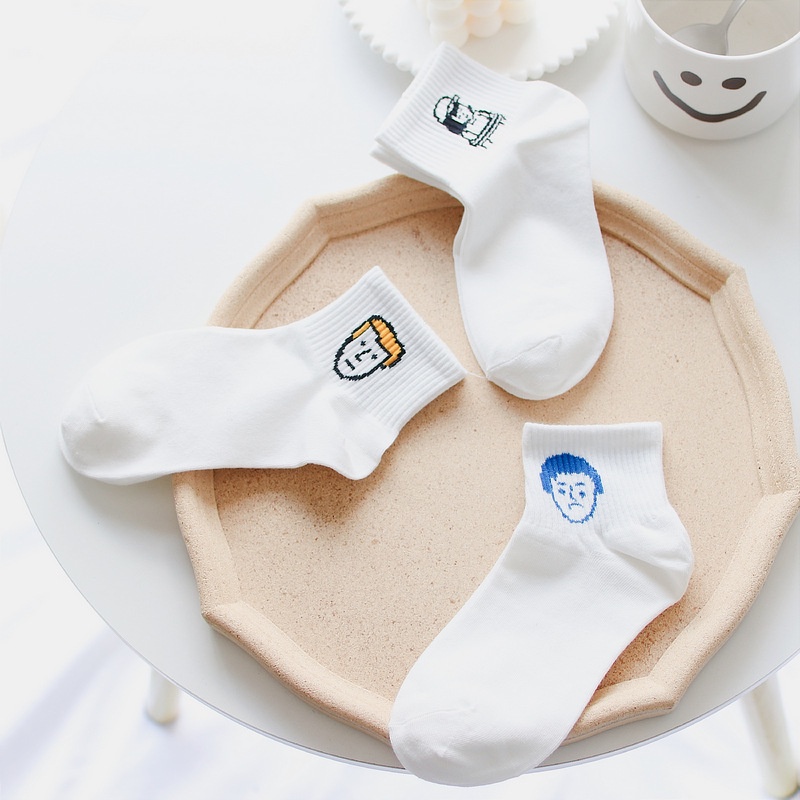 Tất Cổ Thuyền Hoạ Tiết Trắng Đen Cho Phái Nữ