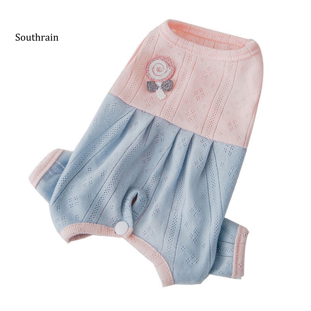 So Bộ Đồ Ngủ Liền Thân Giữ Ấm Bốn Chân Thoáng Khí Phong Cách Đơn Giản Cho Cún Cưng