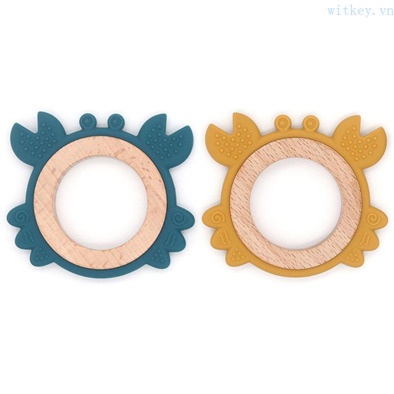 Đồ Chơi Ngậm Nướu Hình Con Cua Hoạt Hình Bằng Silicone Dành Cho Trẻ Em