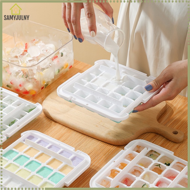 Khay Làm Đá Hai Lớp Dung Tích Lớn Có Nắp Dễ Tháo Gỡ Cho Cocktail / Whisky