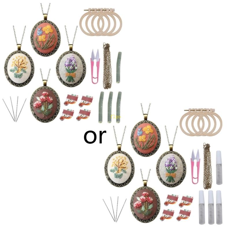 Bộ 4 Món Phụ Kiện Thêu Tranh Chữ Thập DIY