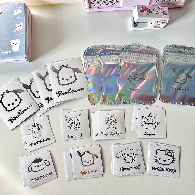 Miếng Dán Kim Loại Chống Thấm Nước Họa Tiết Hoạt Hình Hellokitty Pompom Purin Kuromi Mymelody Pochacco Cinnamorol