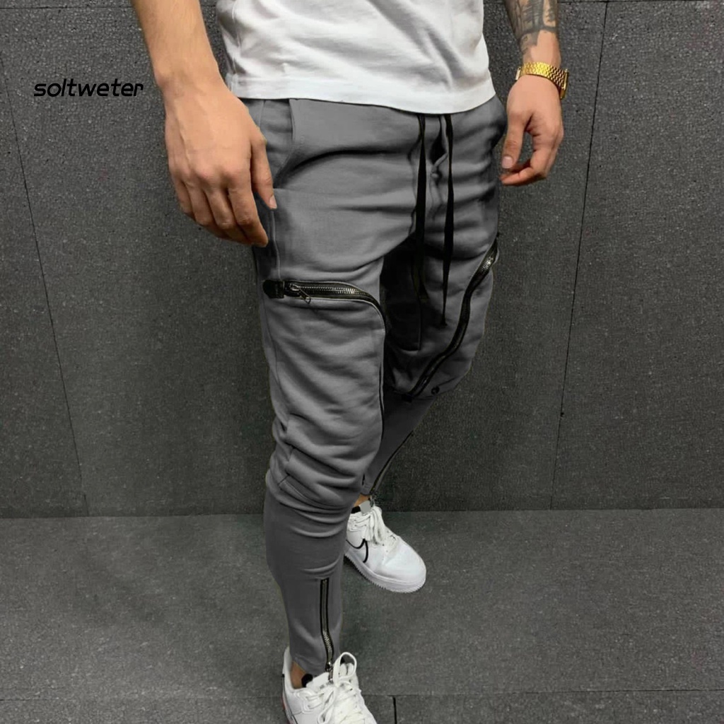 Quần Dài Dây Rút Nhiều Túi Màu Sắc Đơn Giản Thời Trang Đường Phố Cho Nam