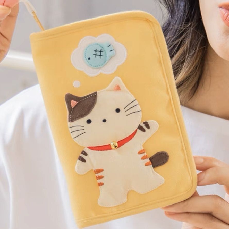 Túi Cotton Đựng Tiền Xu In Hình Mèo Hoạt Hình Dễ Thương