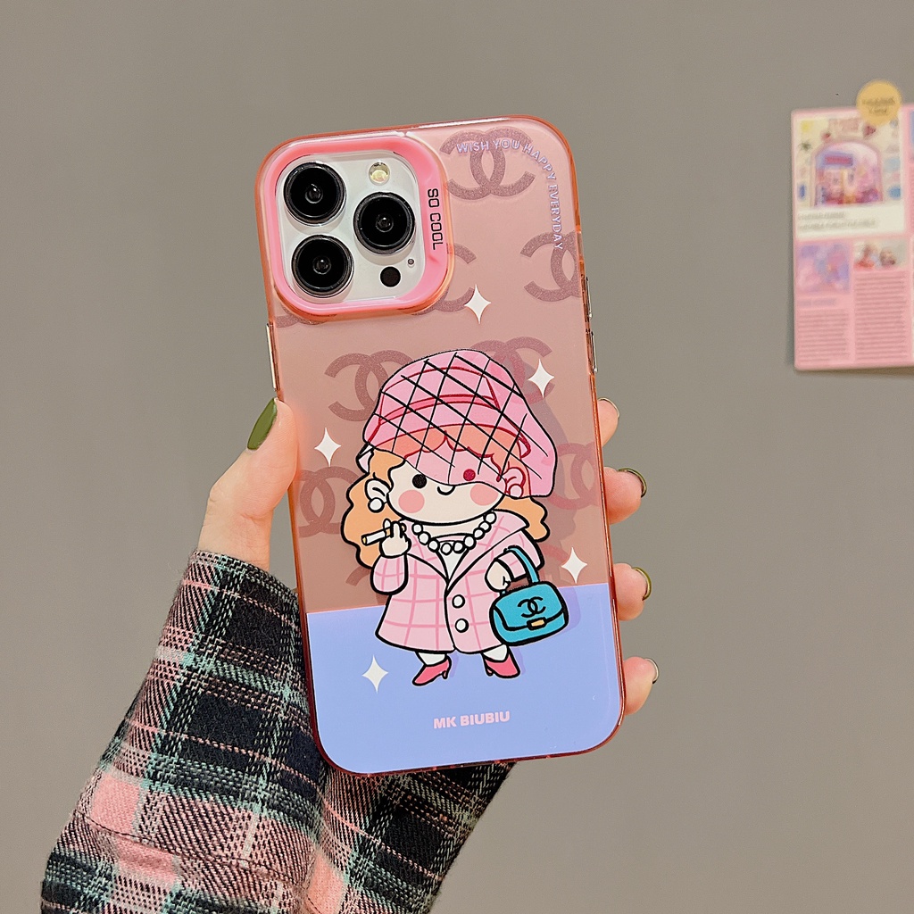 Ốp Điện Thoại tpu Mềm Nhám Trong Suốt Họa Tiết Hoạt Hình Hai Mặt Cho iPhone 11 13 12 14 PRO MAX