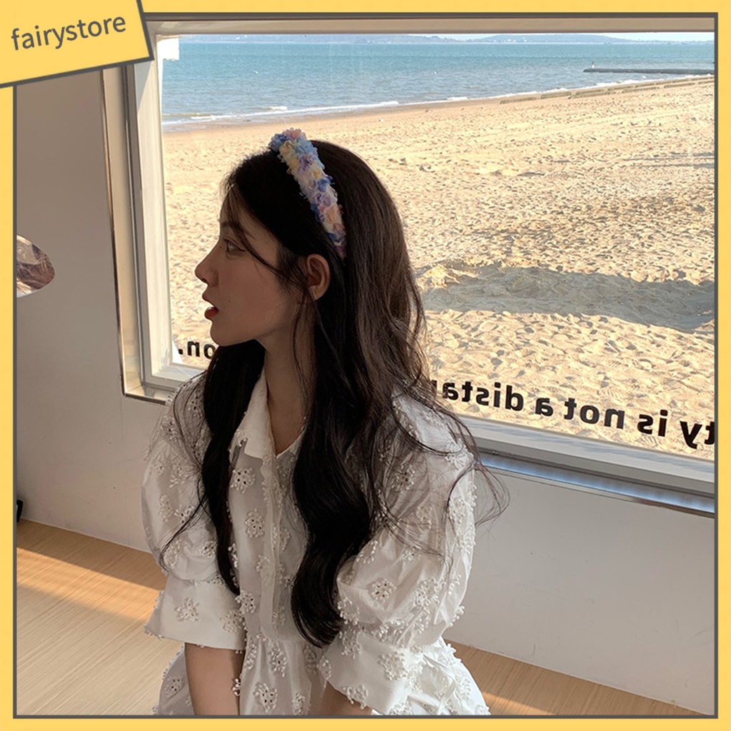 [FRO] Băng Đô Hoa Nhiều Màu Sắc Ngọt Ngào Viền Rộng Cho Nữ