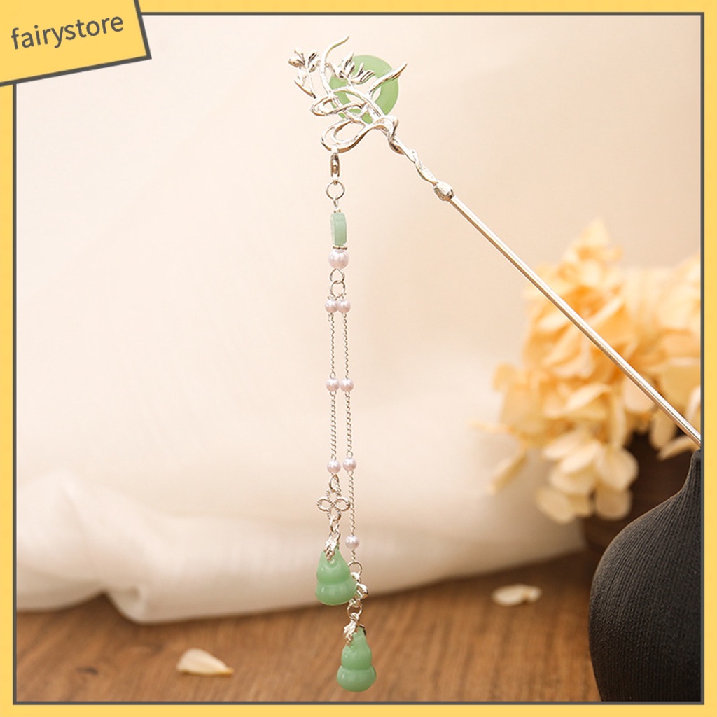 Trâm Cài Tóc Hình Chú Chim Đính Ngọc Trai Nhân Tạo Phối Tua Rua Phong Cách Cổ Điển