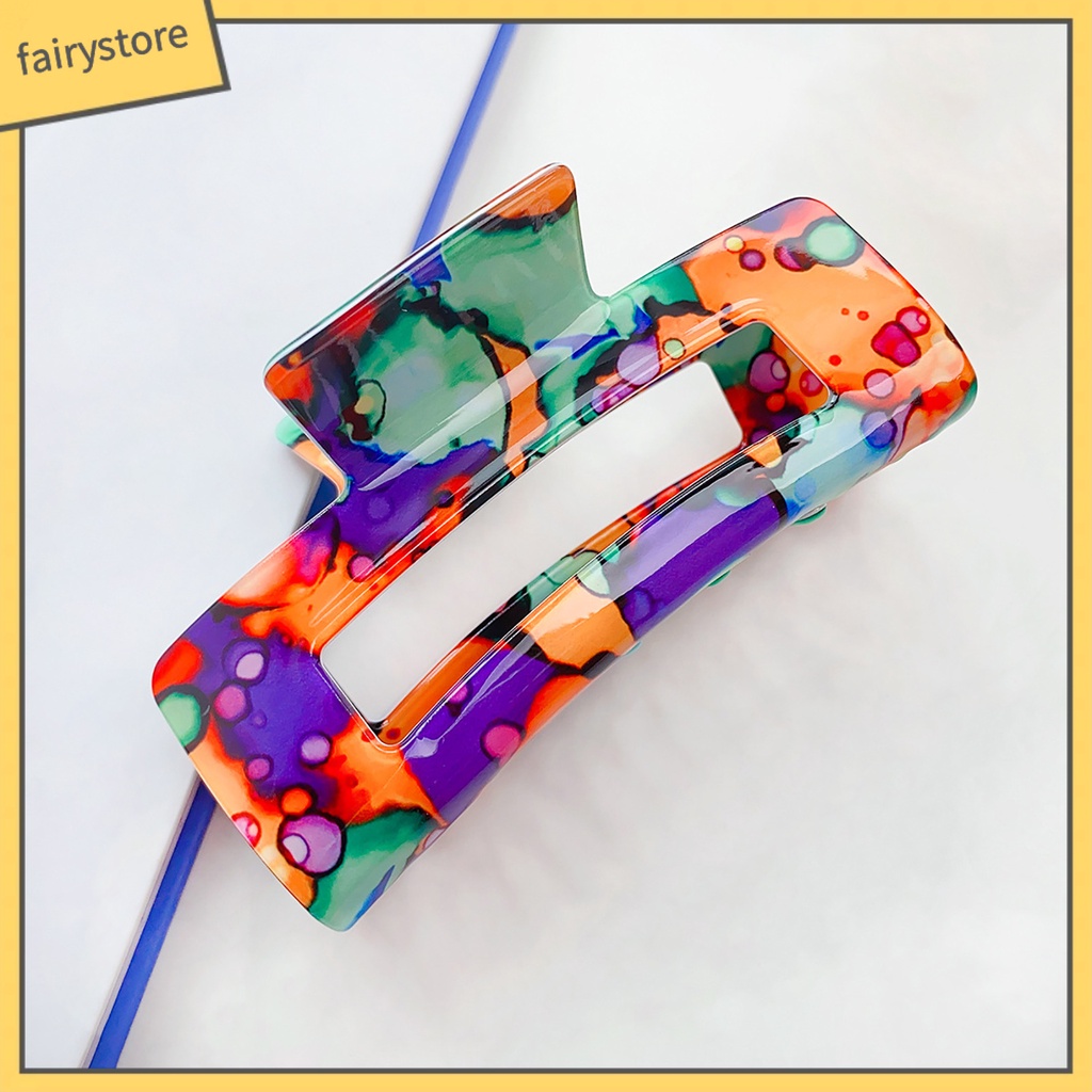 Kẹp Tóc Càng Cua In Họa Tiết Da Báo Màu Sắc Tương Phản Phong Cách Vintage