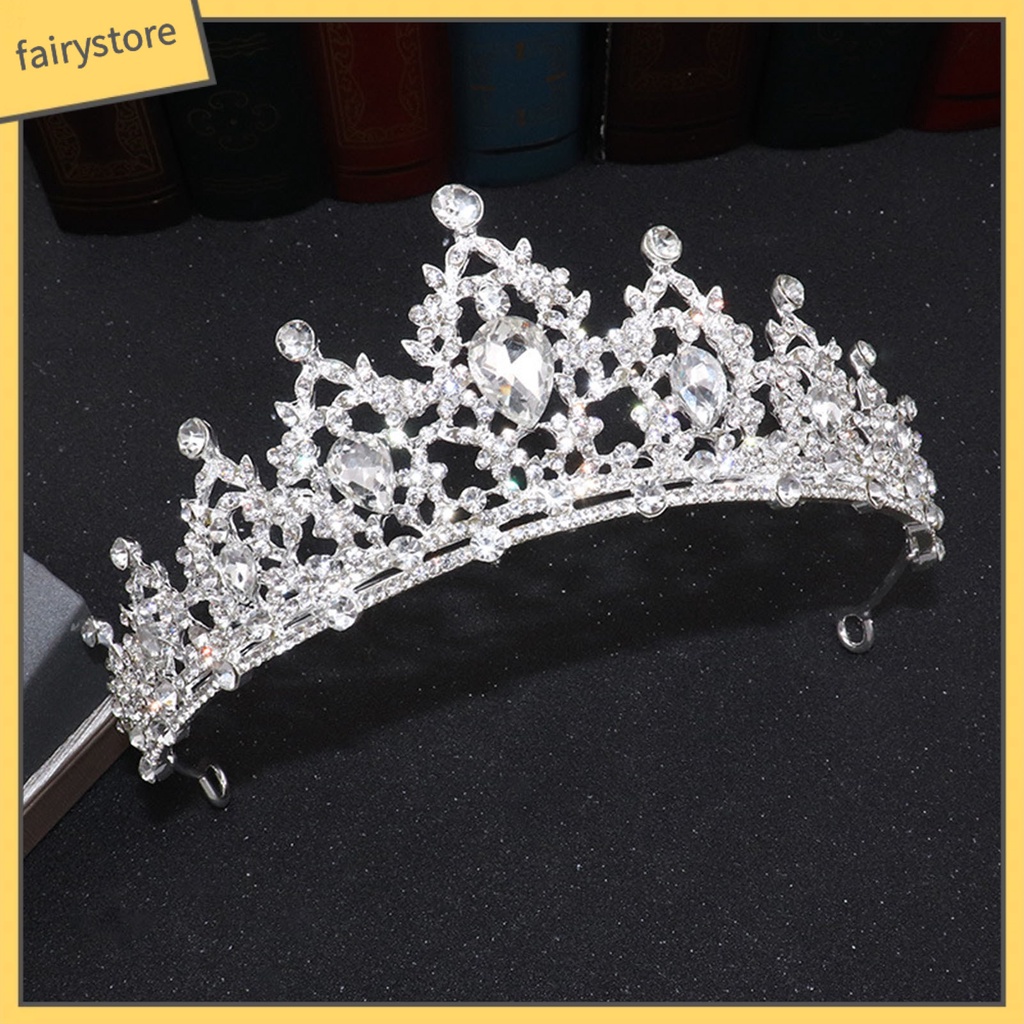 Vương Miện Cài Tóc Đính Đá Sang Trọng Cho Cô Dâu