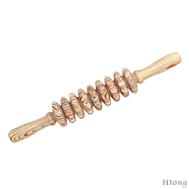 Dụng Cụ Lăn Mát Xa Cơ Bụng / Cơ / Đùi / Chân Cầm Tay 9 Bánh Xe Bằng Gỗ Chuyên Nghiệp Đa Năng Thích Hợp Làm Quà Tặng Cho Nam Và Nữ