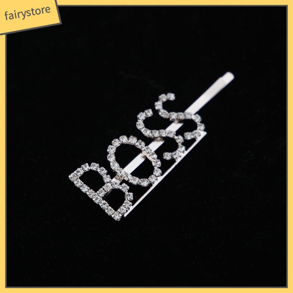 Kẹp Tóc Hợp Kim Đính Đá Hình Chữ Thời Trang Cho Nữ