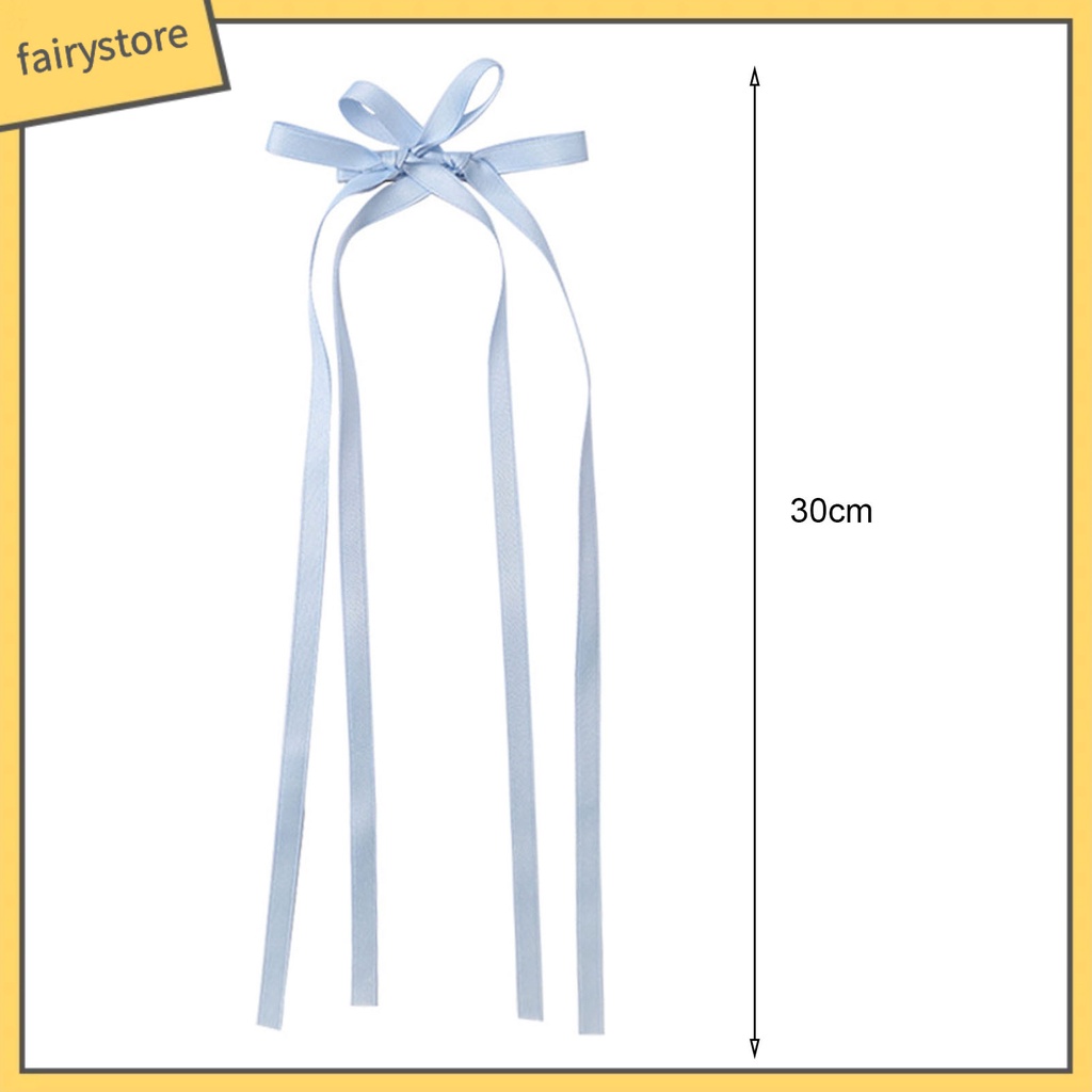 Kẹp Tóc Thắt Nơ Ruy Băng Màu Trơn Hai Lớp Chống Trượt Trọng Lượng Nhẹ Cho Nữ