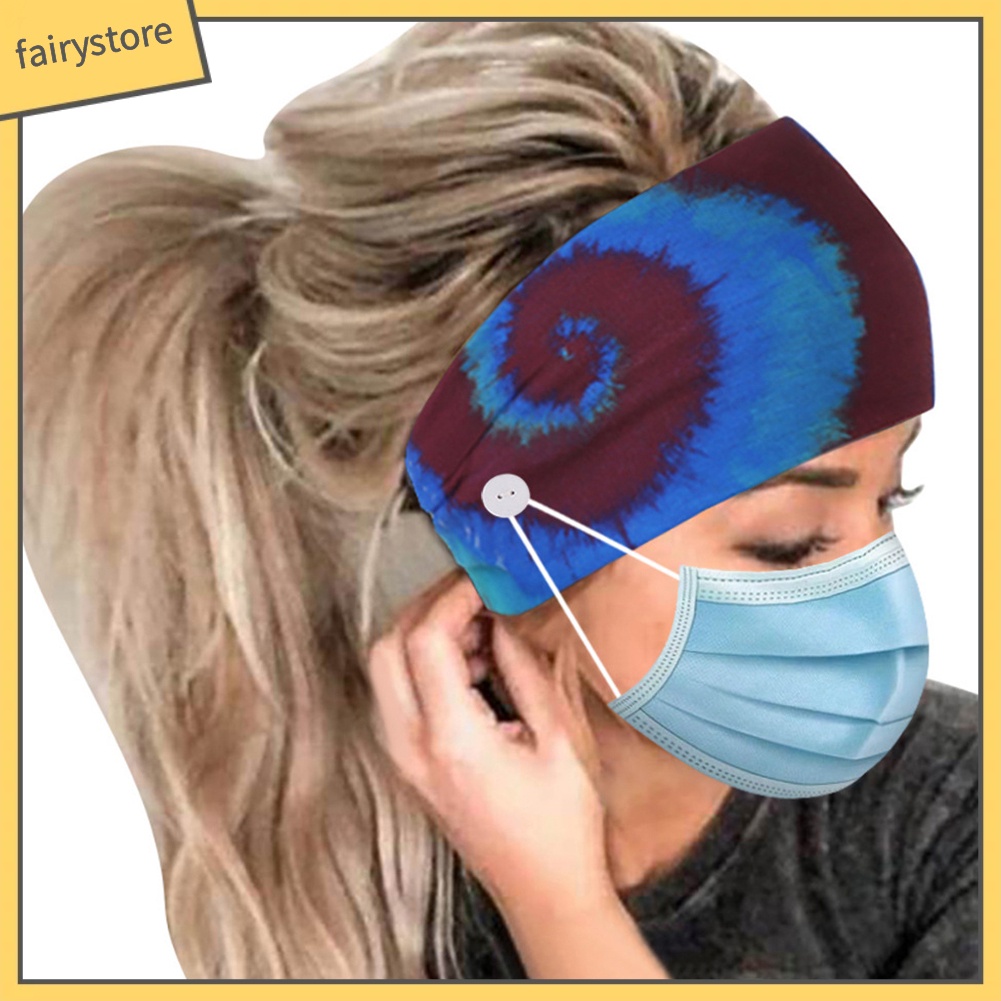 Băng Đô Cài Tóc Co Giãn In Họa Tiết Thời Trang Kèm / Không Nút Cài Tiện Dụng Cho Người Tập Yoga / Chạy