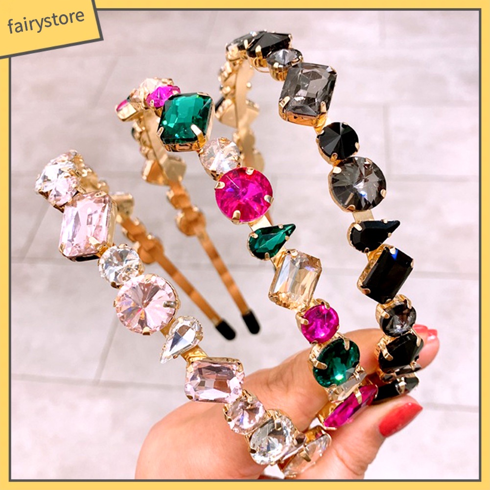 Băng Đô Đính Đá Nhiều Màu Sắc Thời Trang Dành Cho Nữ