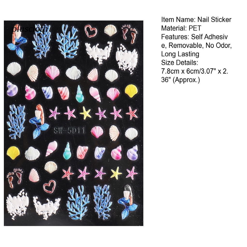 &lt; Pluscloth &gt; Miếng Dán Móng Tay Móng Tay Tự Dính Không Phai Chống Nước Dễ Tháo Gỡ Chủ Đề Giáng Sinh / Ambience DIY