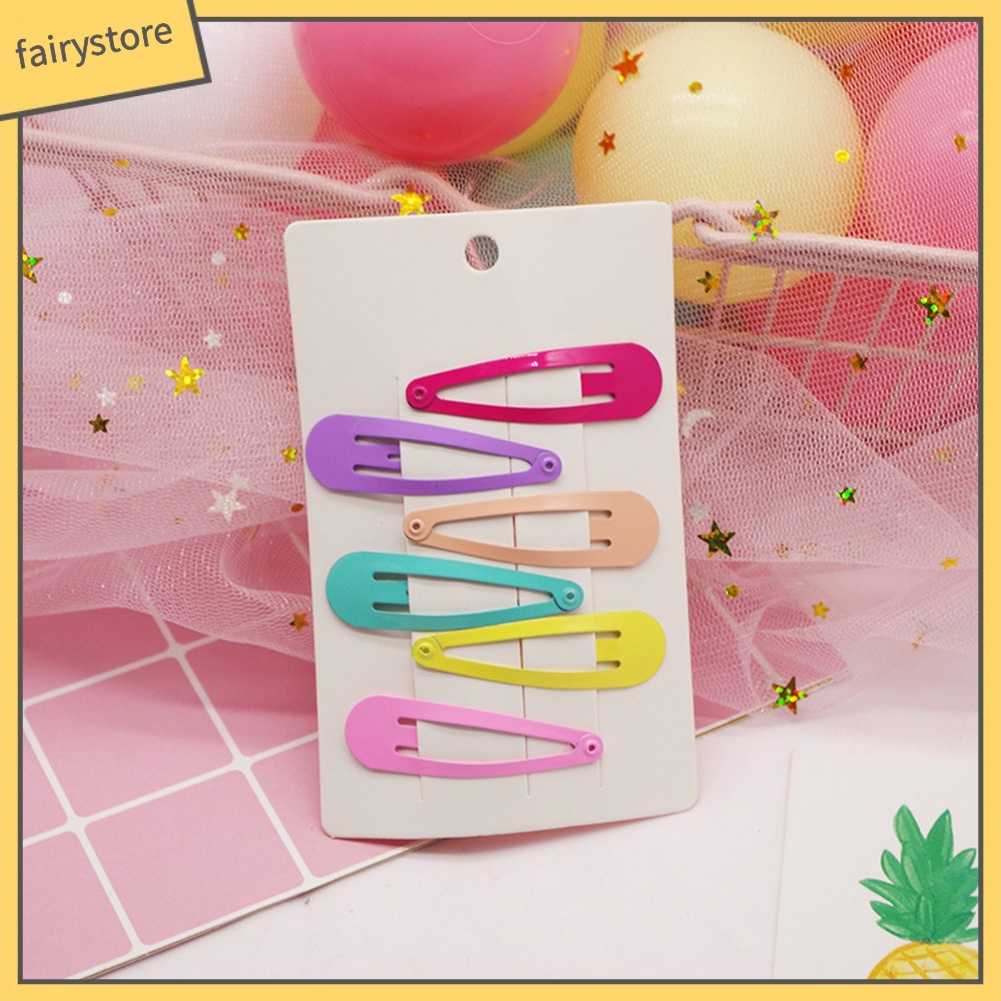 Set 6 Kẹp Tóc Hình Ngôi Sao / Trái Tim Màu Sắc Kẹo Ngọt Dành Cho Bé Gái