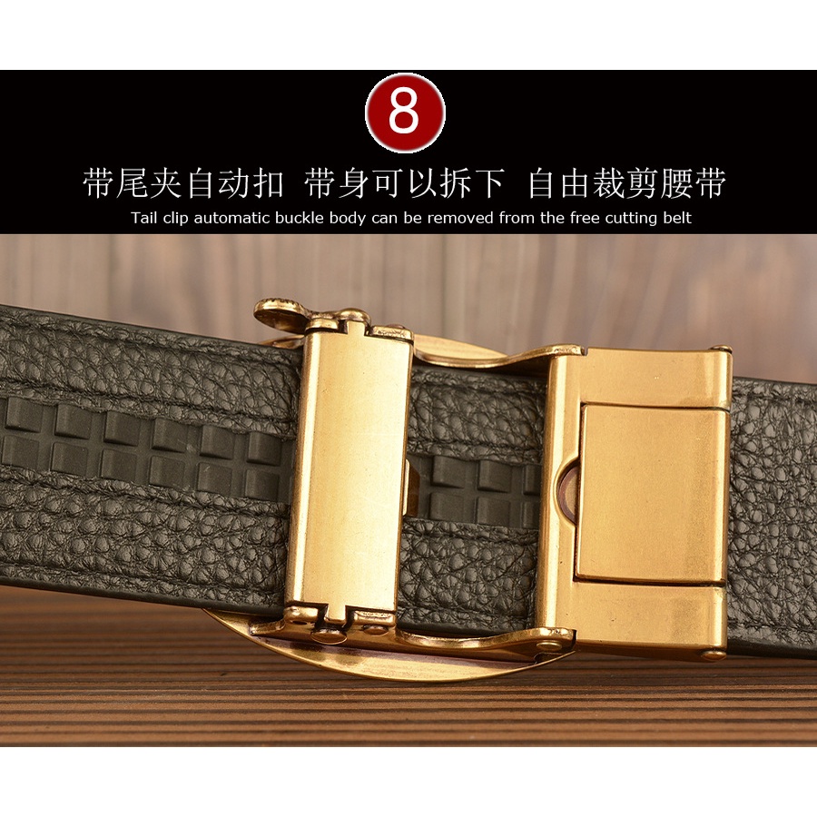 Thắt Lưng Da Bò Có Khóa Tự Động Trẻ Trung Cá Tính Cho Nam