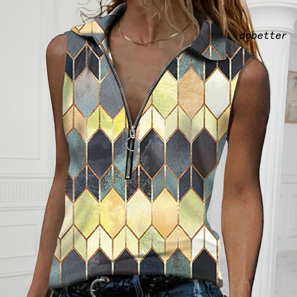 [DO] Áo Tank Top Mỏng Cổ Bẻ Sát Nách Phối Khóa Kéo Trang Trí Hình Thoi Màu Sắc Thời Trang Mùa Hè Dành Cho Bạn Nữ
