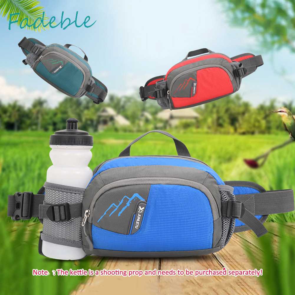 Túi Đeo Thắt Lưng Bằng Nylon Gọn Nhẹ Kèm Giá Đỡ Chai Nước Co Giãn Cho Hoạt Động Thể Thao Ngoài Trời