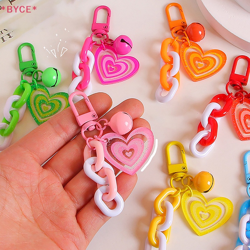 1 Móc Khóa Hình Trái Tim Nhiều Màu Sắc Bằng Acrylic Thời Trang Mới