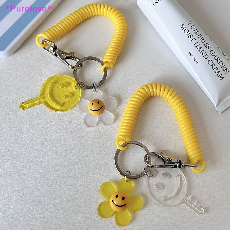 Vòng Tay Chuỗi Hạt Gắn Móc Khóa Hình Hoa Hướng Dương Mặt Cười Dễ Thương Cho Nữ Mới