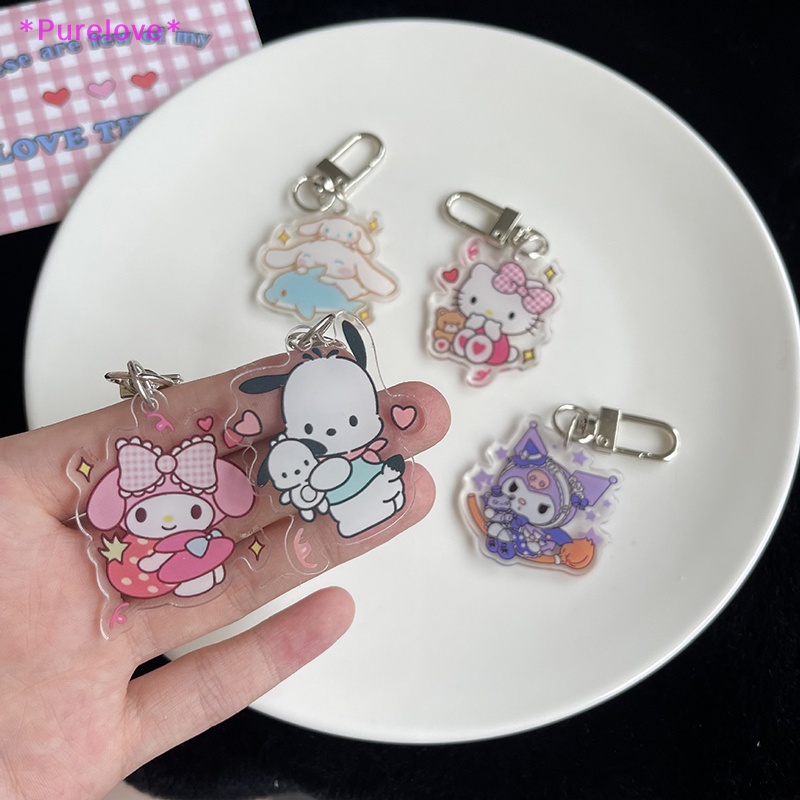 Móc Chìa Khóa Bằng Acrylic Hình Nhân Vật Hoạt Hình Sanrioed Kitty Melody Kuromi Cinnamoroll Dễ Thương Mới