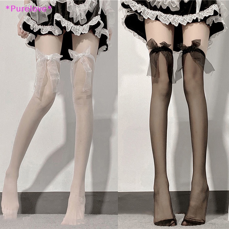 Quần Tất Ren Dài Qua Gối Đính Nơ Gợi Cảm Cho Nữ Mới