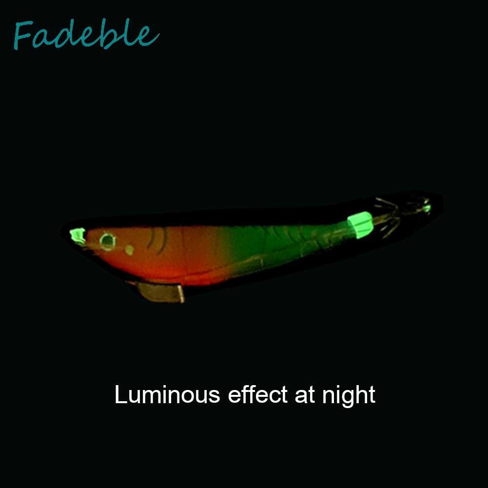 Mồi Câu Cá Giả Hình Tôm Bằng Gỗ Phát Quang Kích Thước 100mm 12g