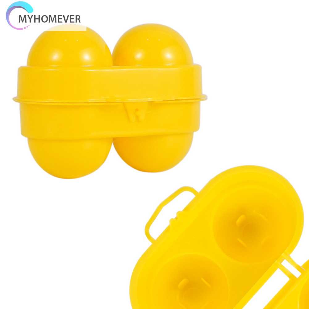 Hộp Đựng Trứng 2 Ngăn Màu Vàng Dùng Đi Cắm Trại