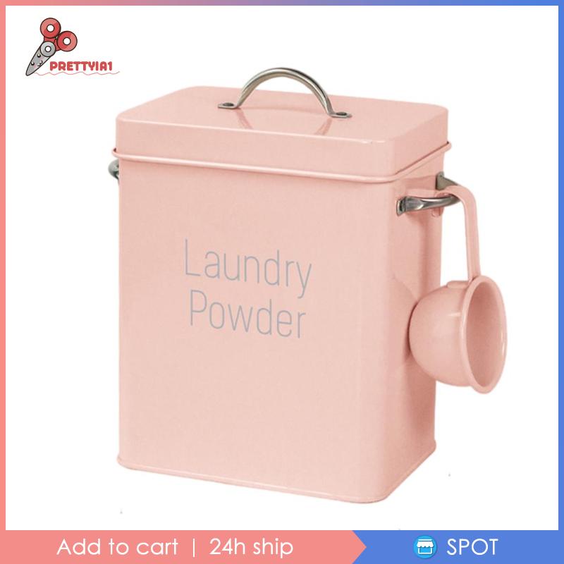 [Prettyia1] Hộp Thiếc Đựng Bột Giặt Cỡ Lớn